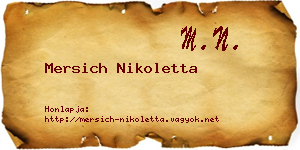 Mersich Nikoletta névjegykártya